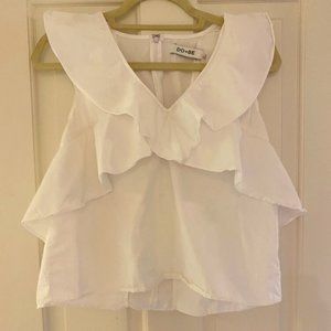 DO+BE White Ruffle Tank